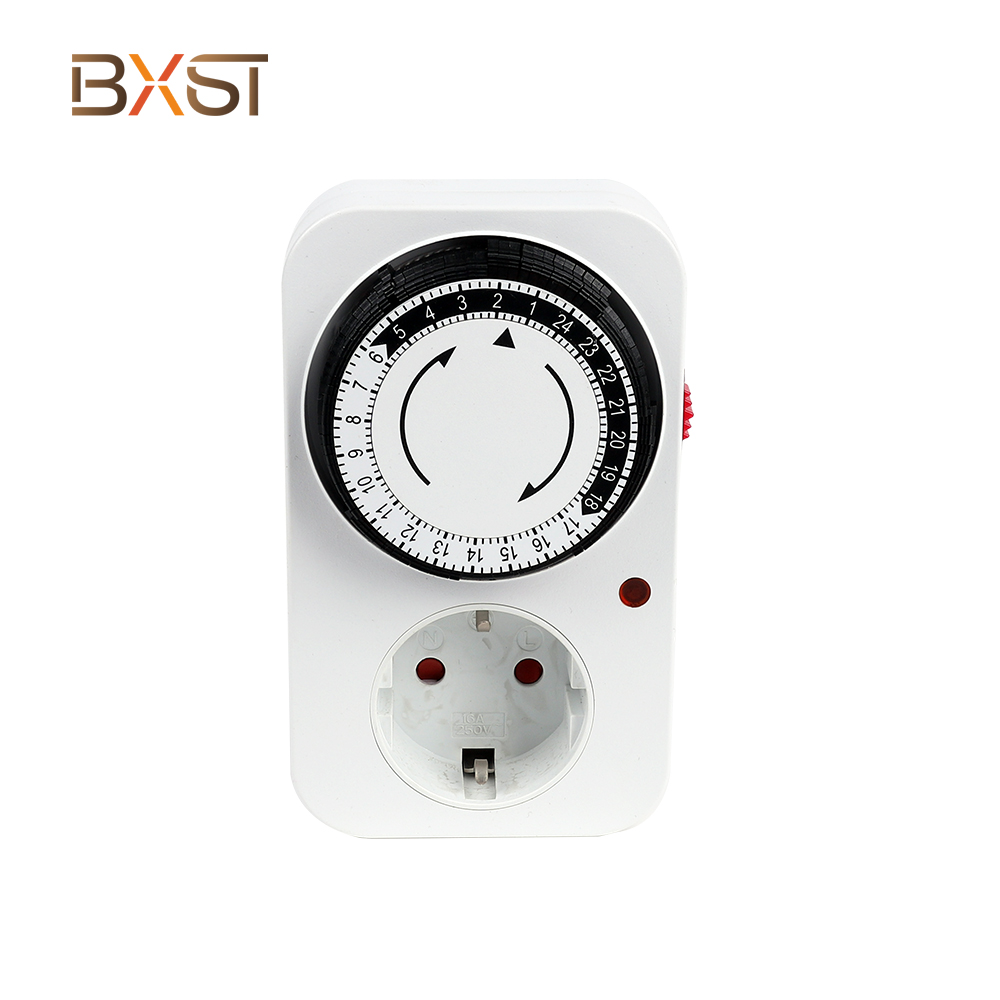 BX-T010A-G 24H three socket Mechanical Timer with indicator light