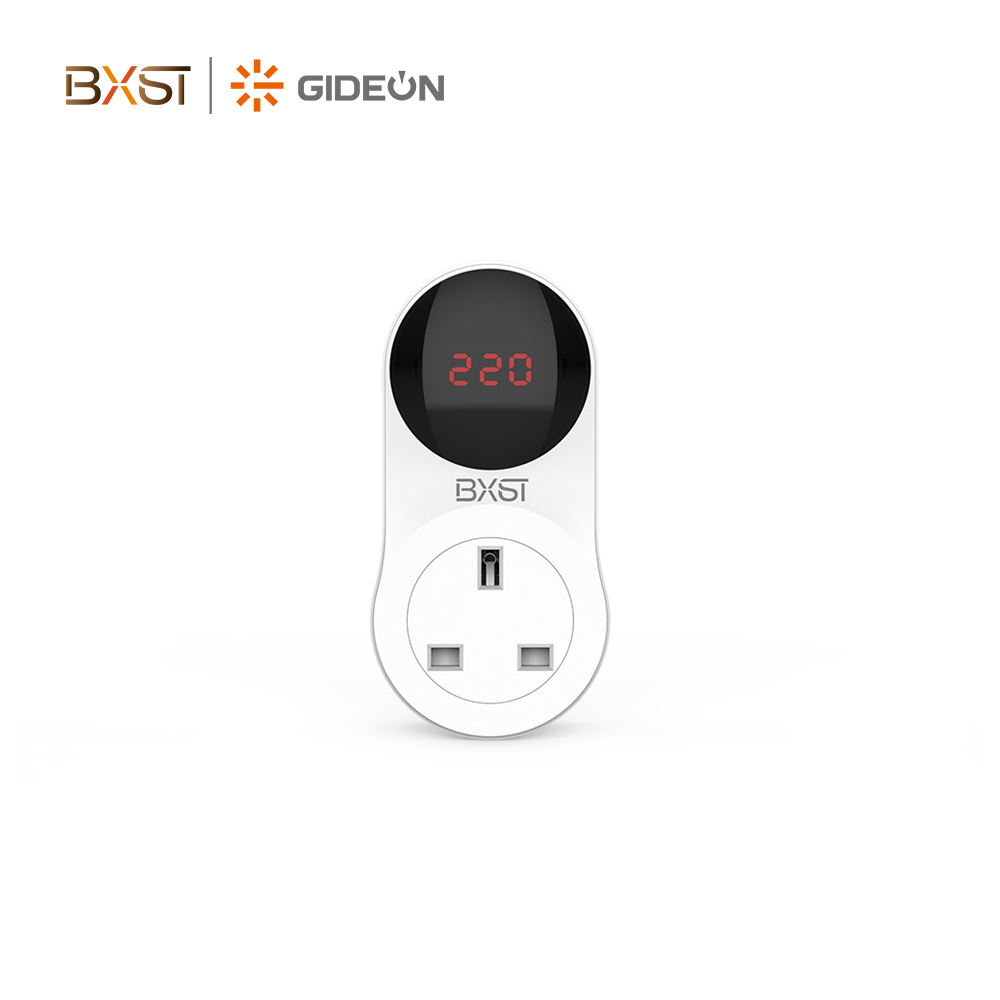 BX-V576-BS AC 220V Single Phase UK Plug Socket Voltage Protector with PC Material for TV and Refrigerator Protection