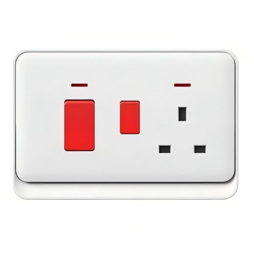 Simple Style Wall Mount Switch Socket, Thickened Panel Wall Power Outlet for Whole House Decoration